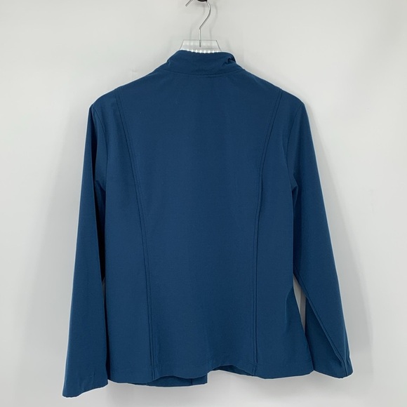 Chicos Zenergy zipper front jacket coat lightweight blue stretch nylon 2 Large - Picture 4 of 5